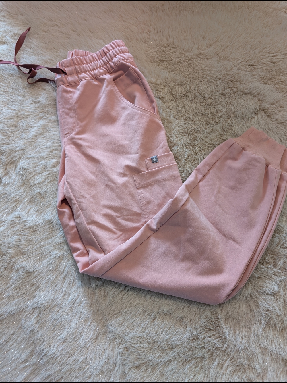 Figs Pink Drawstring Joggers Uman